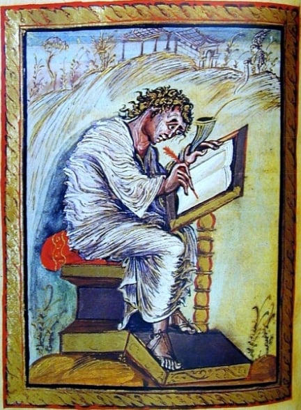 Mateus escrevendo seu Evangelho