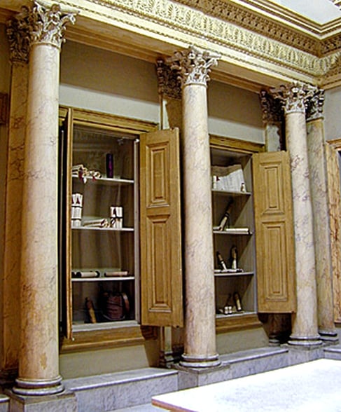 Uma biblioteca romana / detalhe