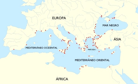 Os territórios gregos na Antiguidade