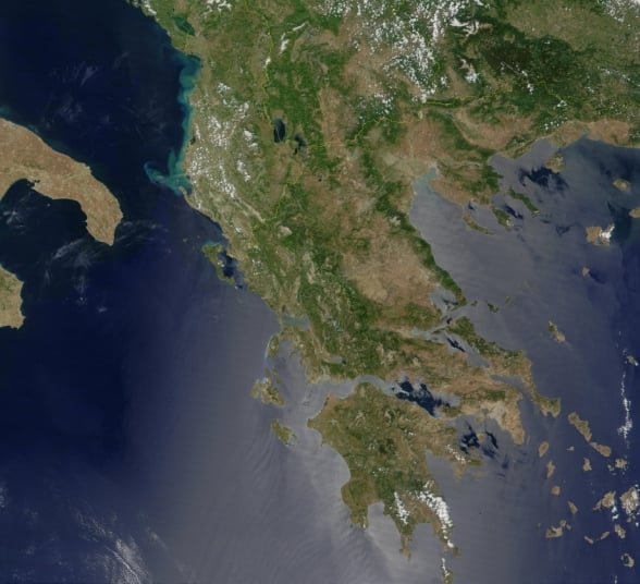 A península balcânica vista do céu / detalhe