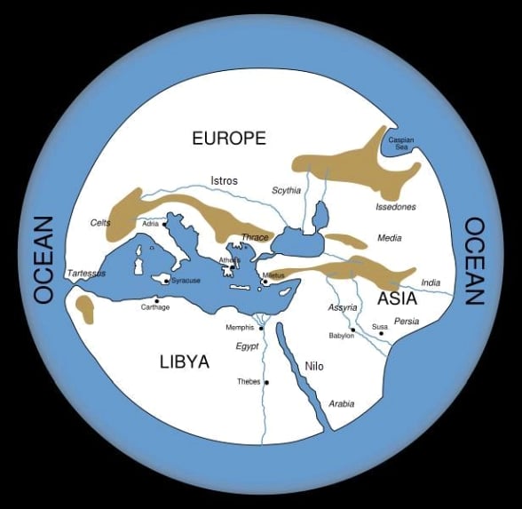 O mapa-múndi de Hecateu de Mileto