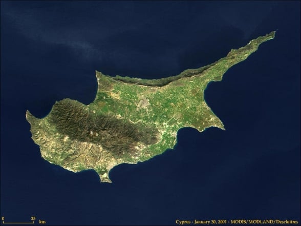 Chipre vista do céu / detalhe