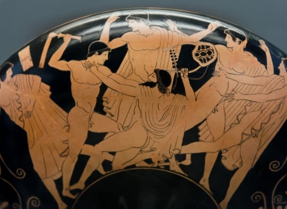 Héracles ataca Lino / cena exterior