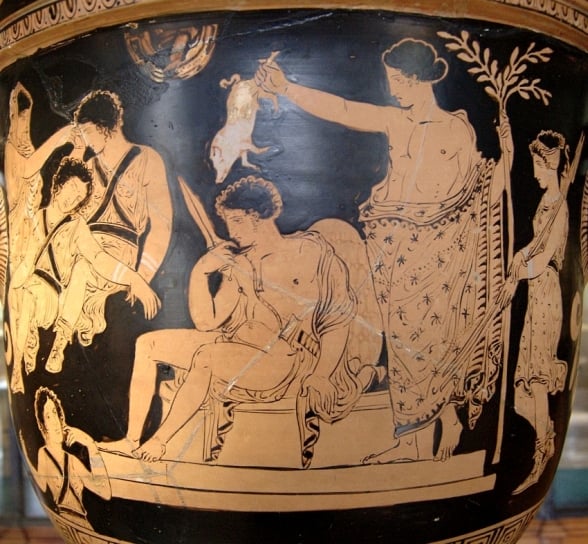 Orestes, Apolo e as Erínias / cena A