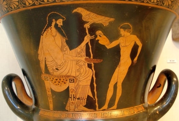 Zeus é servido por Ganimedes
