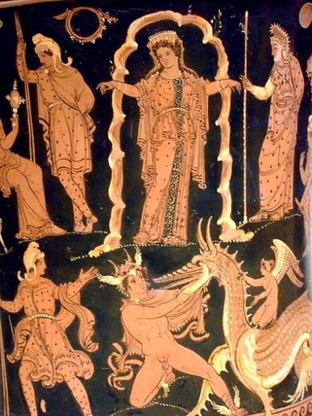 Andrômeda, Perseu e o monstro / detalhe de cenas