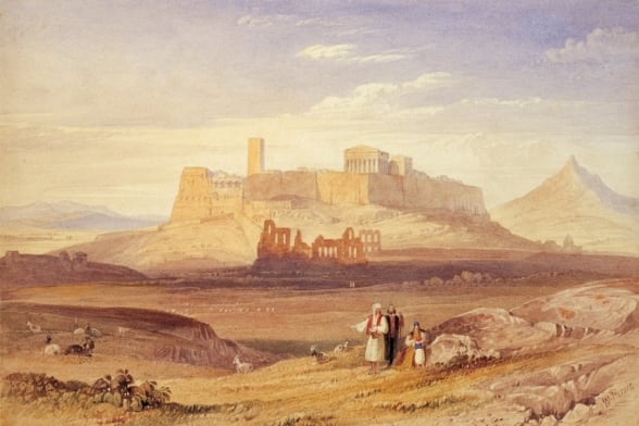 A acrópole de Atenas no século XIX
