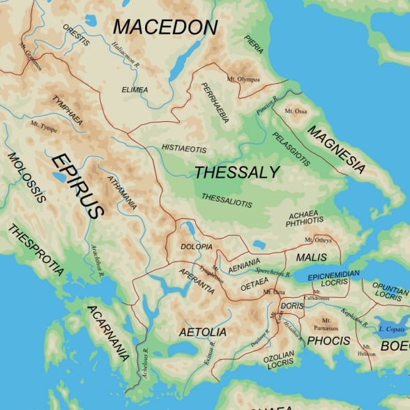 Macedônia, Épiro, Tessália, Magnésia e Grécia central (oeste)
