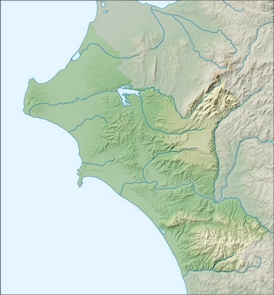 Mapa topográfico da Élida