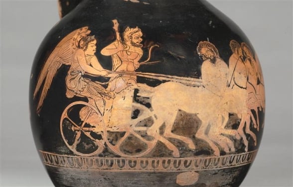 Nice, Héracles e centauros / detalhe da cena