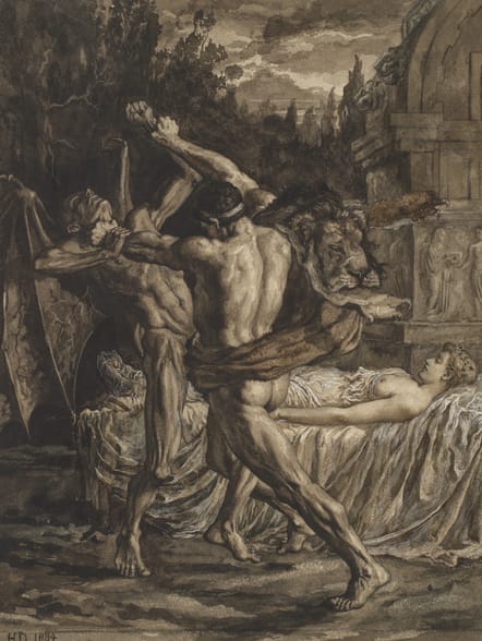 Hrcules luta com a Morte pela alma de Alceste