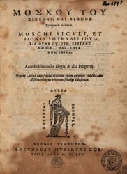 Edição dos idílios de Mosco e Bíon