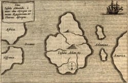Mapa da ilha “perdida” da Atlântida