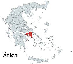 Grécia, mapa Ática