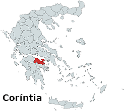 Grécia. Mapa Coríntia